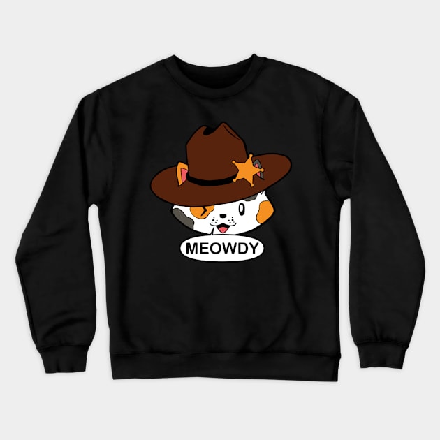 Meowdy Calico Cat Crewneck Sweatshirt by celestinaart